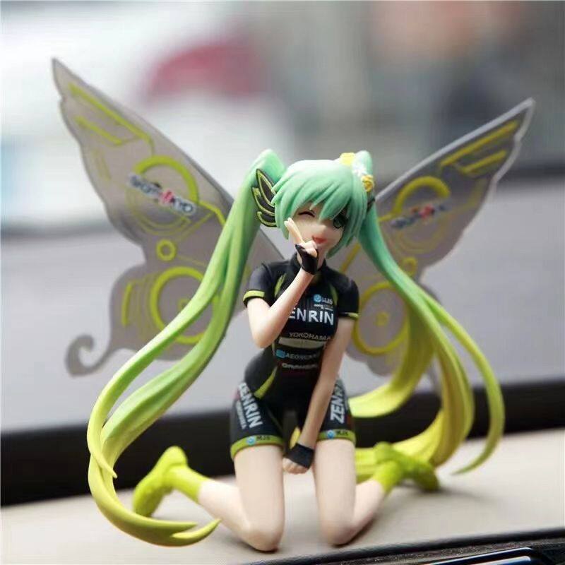 赛车服蝴蝶初音未来手办miku公主殿下车载机箱桌面摆件公仔礼物