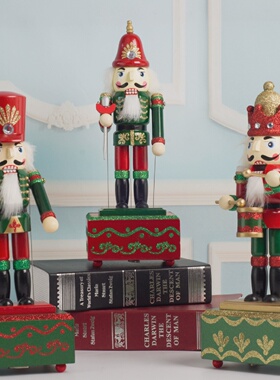 胡桃夹子士兵木偶音乐盒覆古怀旧木质八音盒创意生日耶诞节小礼品