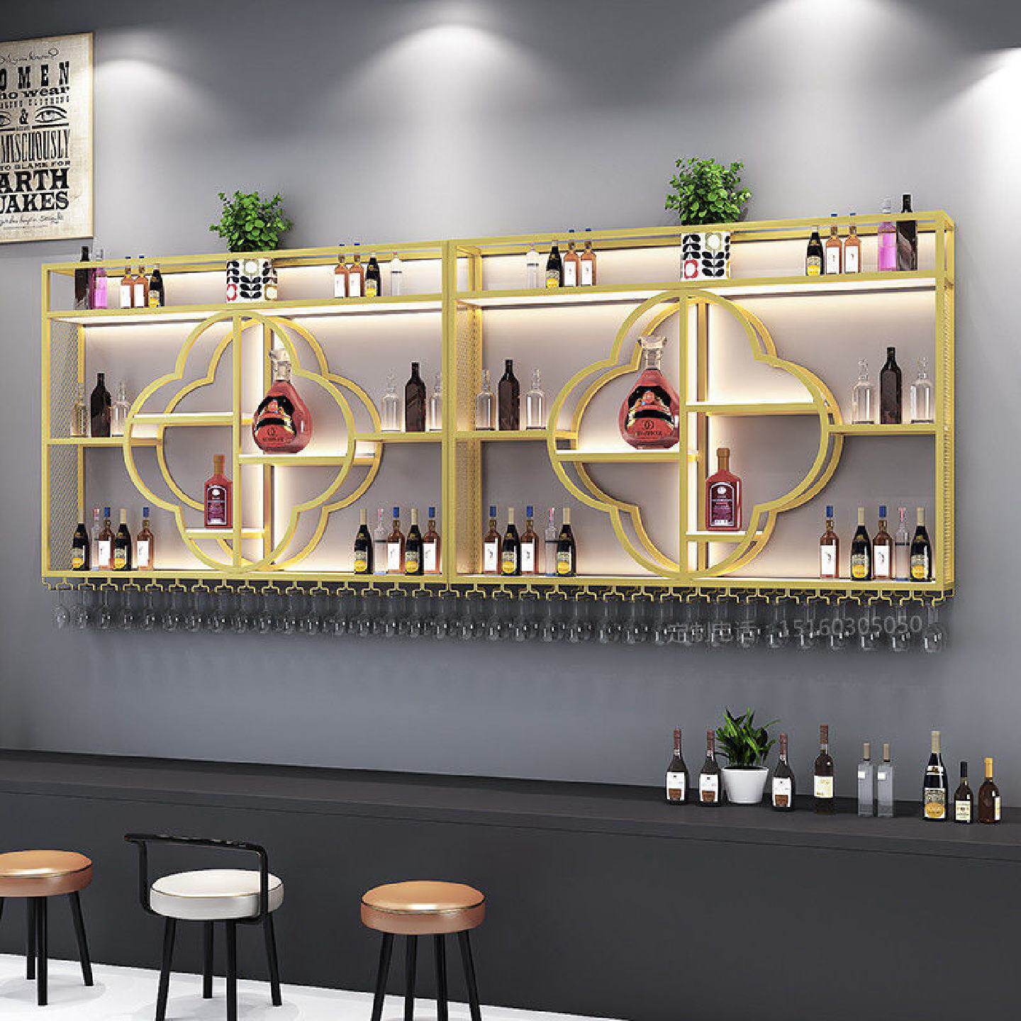 白酒展示架创意置物架子北欧壁挂式酒架酒庄墙上酒柜烟酒行红酒架
