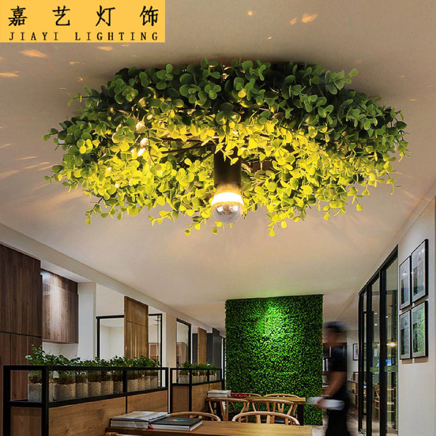 胡桃灯具绿植物吸顶灯音乐酒吧主题餐厅个性创意网火锅店咖啡厅灯