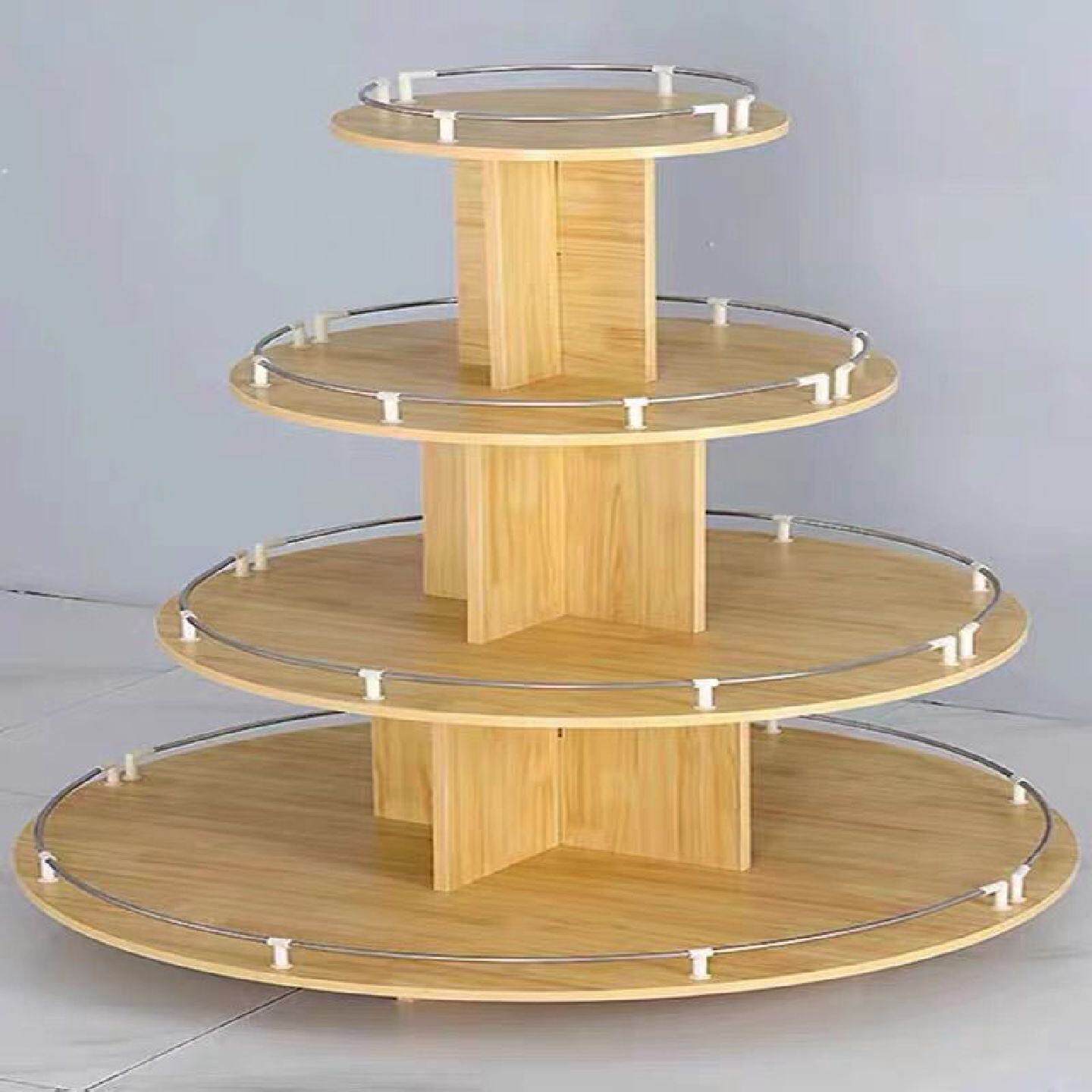 中岛展示超市货柜货架木质展示台展示柜展示架堆头化妆品母婴圆形