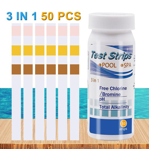 50Pcs 3-In-1 Swimming Pool Residual Chlorine PH Value Alkali