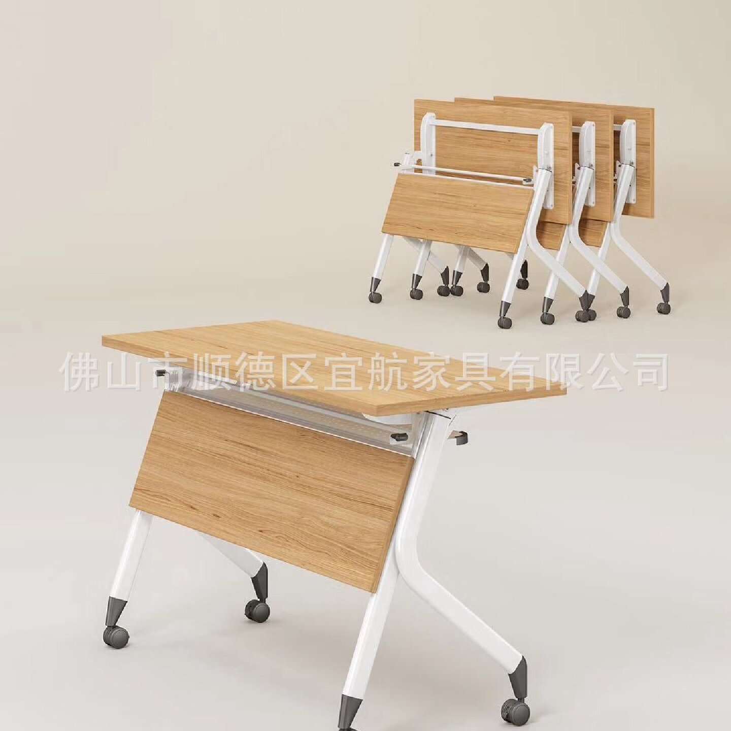 折叠培训桌会议桌组合可移动拼接多功能办公辅导班长条双人课桌