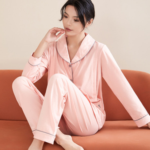 孕妇莱卡棉透气吸汗月子服产前产后可哺乳喂奶睡衣家居服日韩风