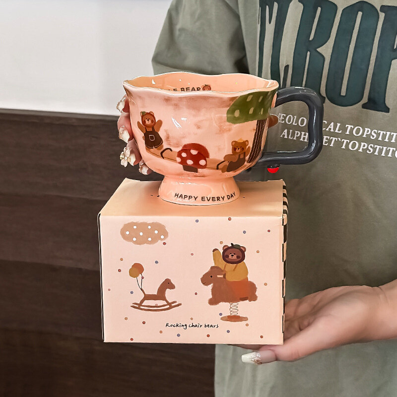 马克杯创意艺术感陶瓷水杯2024新款女办公室家用早餐咖啡杯伴手礼