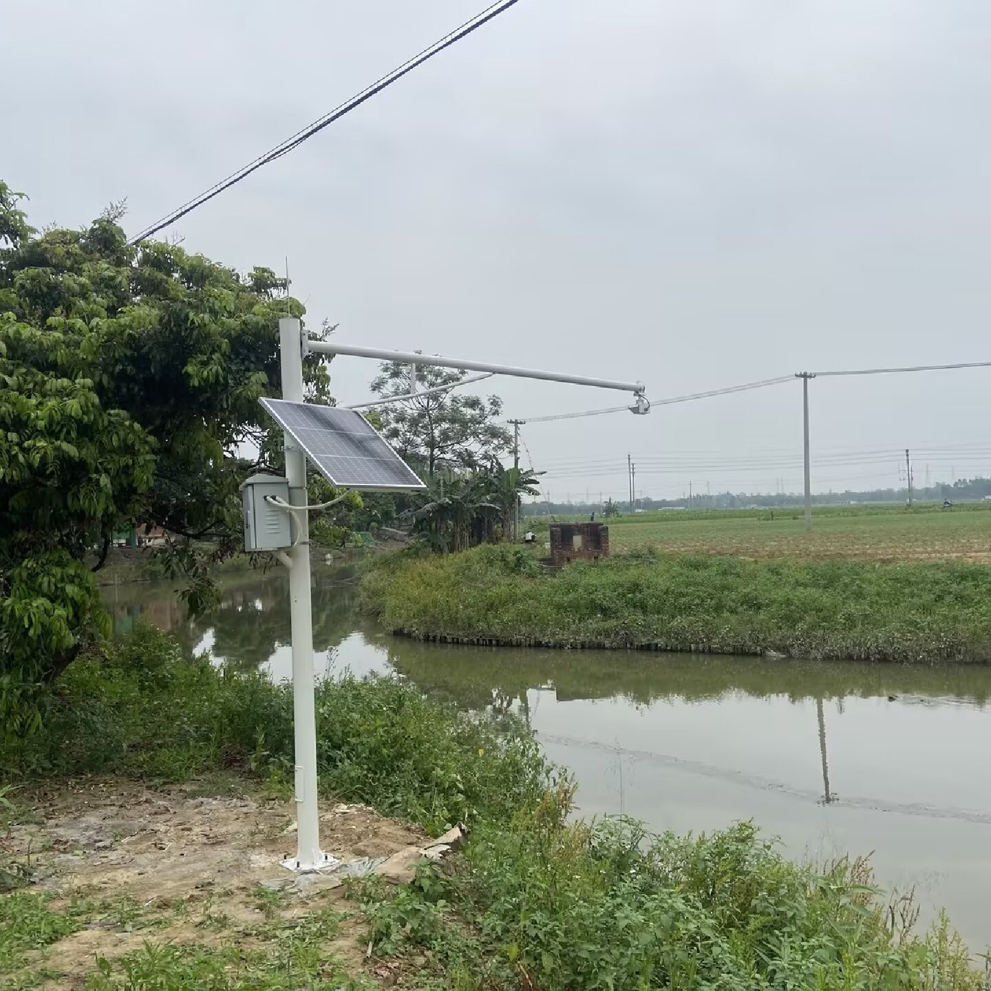 雷达流量计非接触电波流速仪传感器河流多普勒明渠流量计RS485