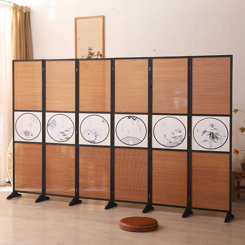 新中式艺术屏风隔断客厅办公室可移动遮挡板卧室隔断墙玄关可折叠