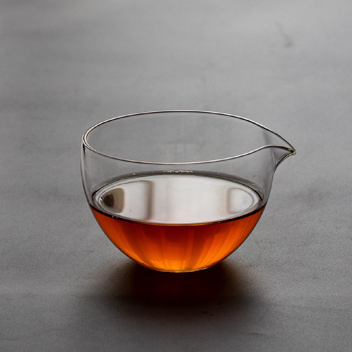 日式玻璃揽月公道杯简约无由透明公杯茶海功夫茶茶道配分茶器圆形