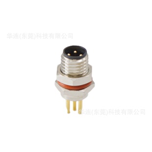 公座PCB焊接式 传感器防水连接器 8芯前锁面板式 Code