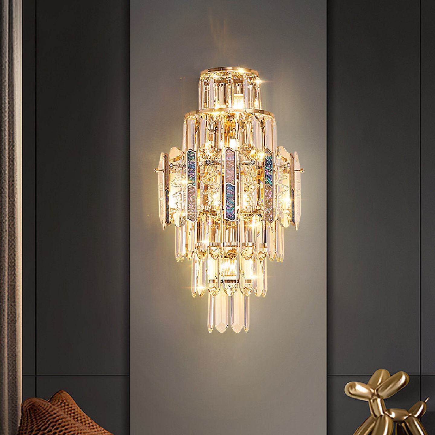 高档奢华水晶壁灯别墅客厅背景墙灯酒店走廊过道楼梯灯卧室床头灯