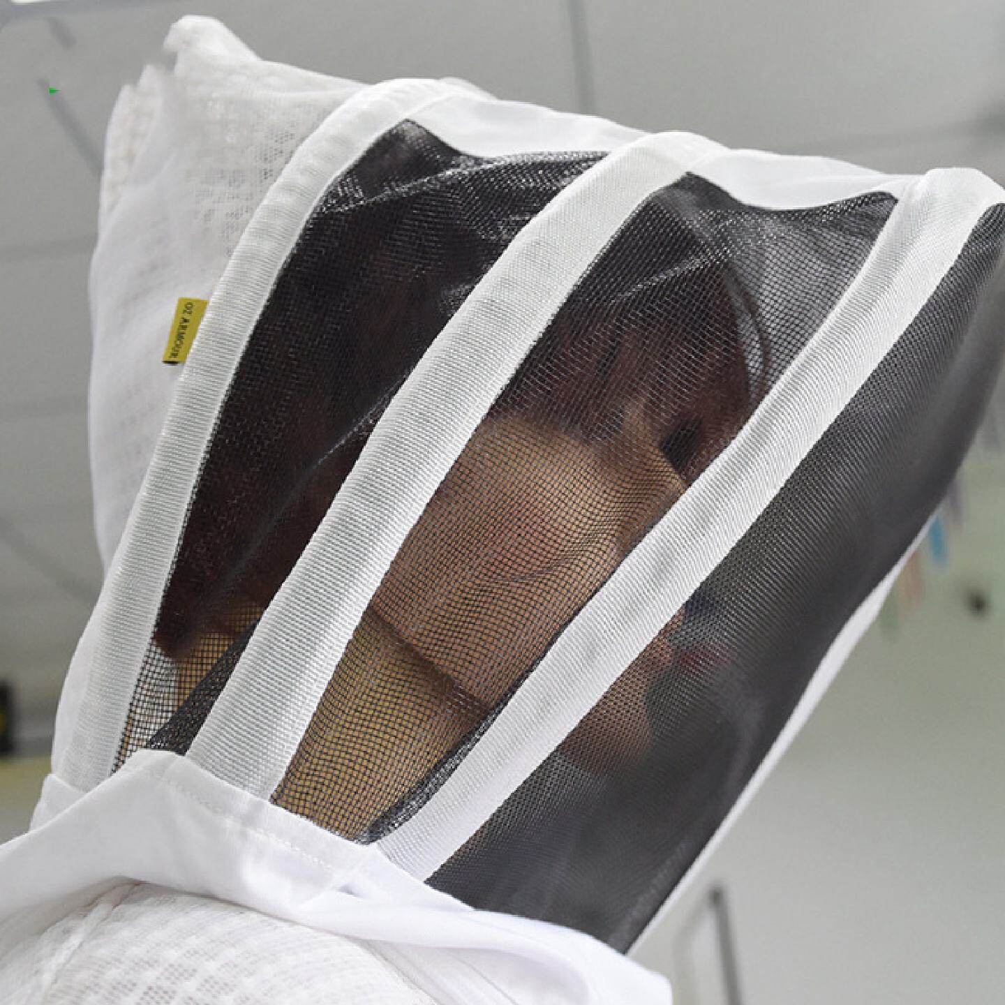新款外向型透气一体式防蜂服捕蜂采蜜专用衣服防蜂蛰三层网连体服