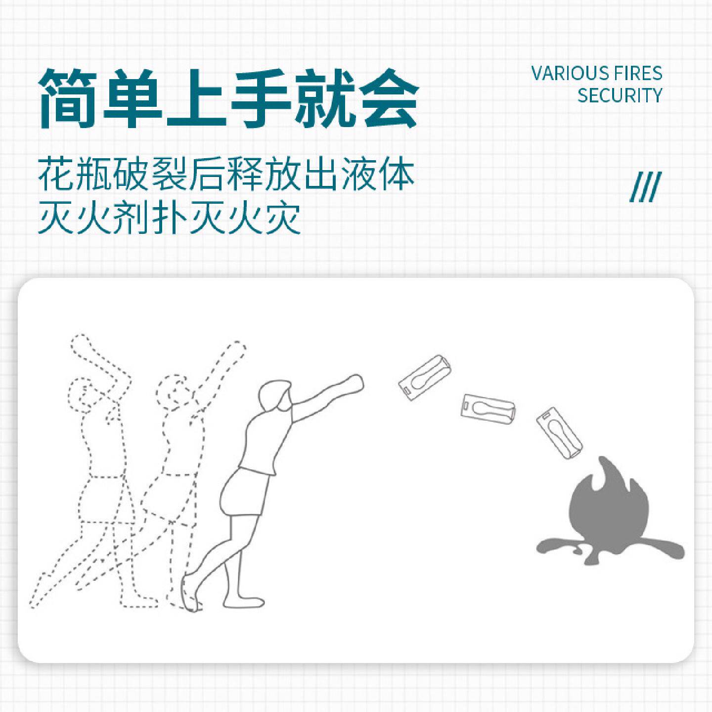 家用投掷型灭火器水基灭火宝家居透明玻璃插花花瓶新型消防器材