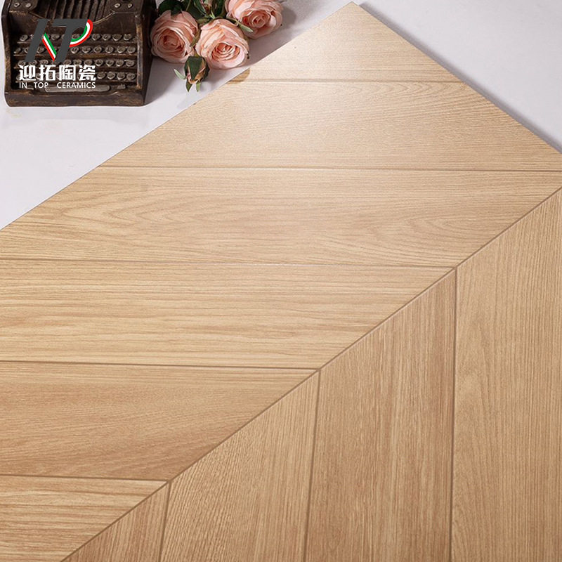 菱形鱼骨木纹砖复古异形瓷砖600x1200仿木地板砖人字拼卧室客餐厅