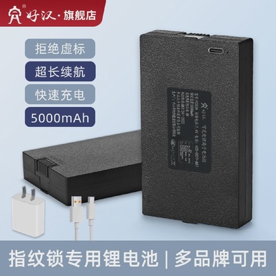 好汉指纹锁电池智能门锁专用锂电池5000毫安大容量通用电子锁电池