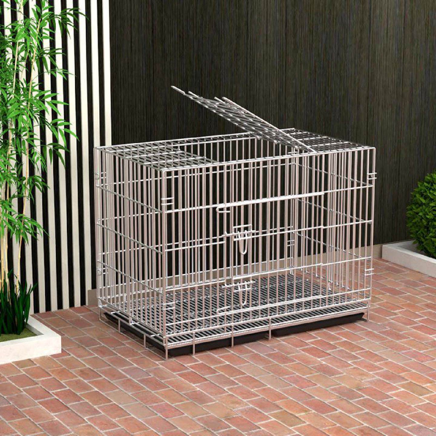 狗笼子泰迪小型犬狗笼子中大型犬带厕所鸡笼子家用折叠兔鸽猫笼子