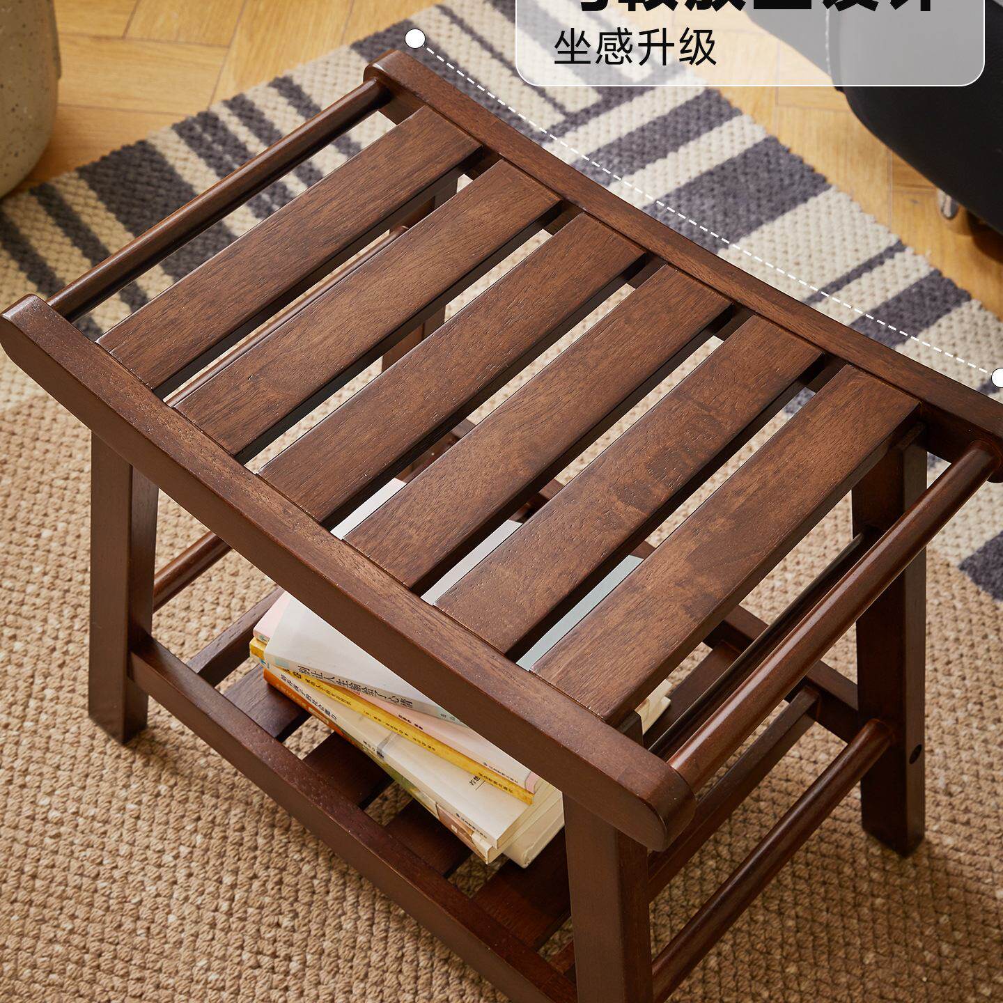 实木洗澡凳小凳子家用矮凳客厅板凳马鞍凳木凳子浴室凳脚凳换鞋凳