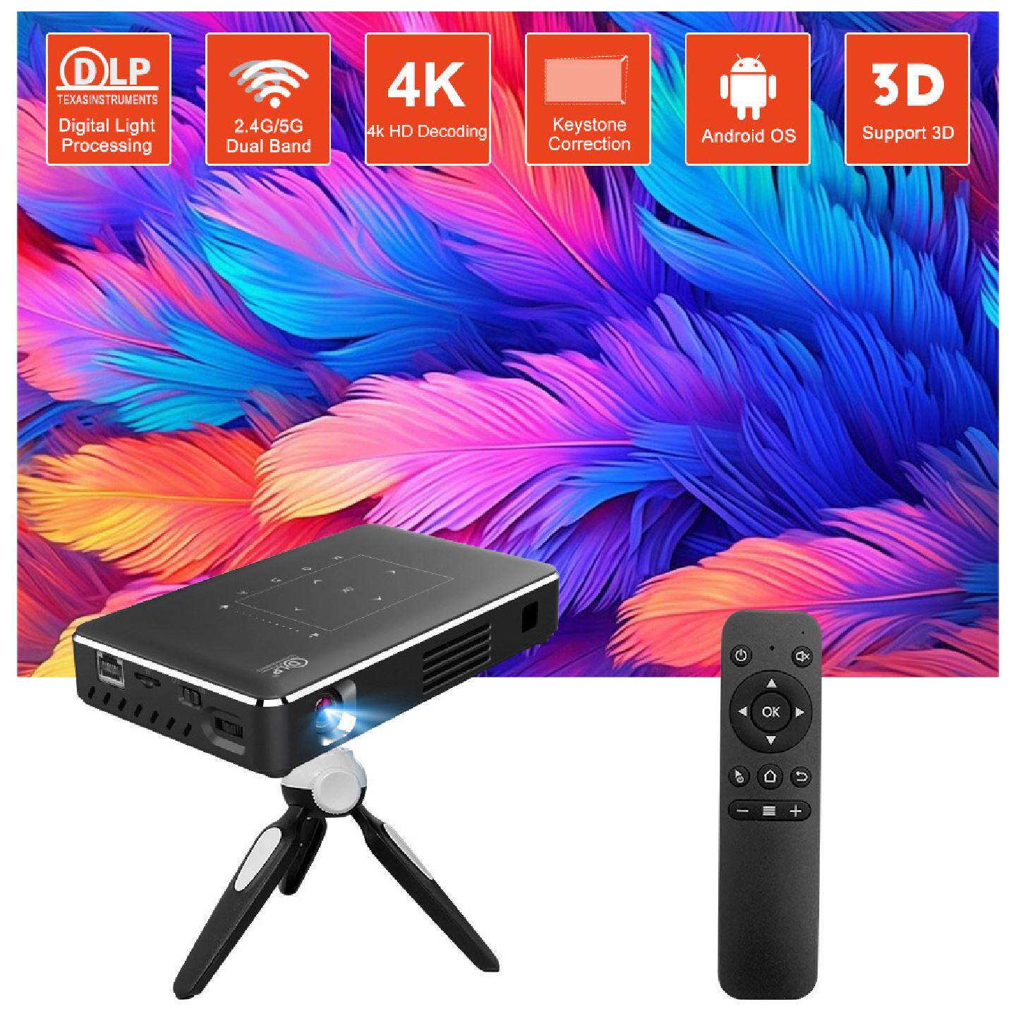 P10二代3D4K高清DLP迷你智能微型投影仪便携式家用安卓投影机