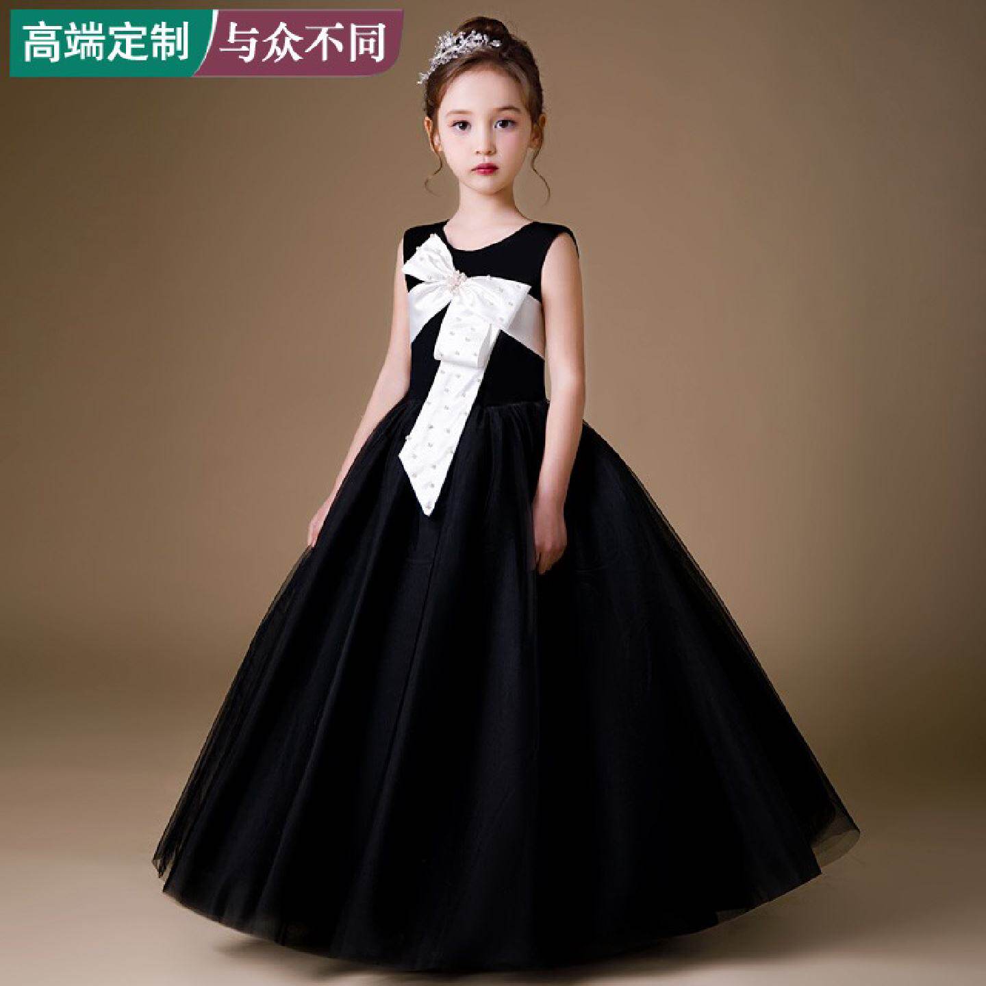 高端女中大童钢琴演奏长笛演出音乐会小提琴演奏主持人走秀晚礼服