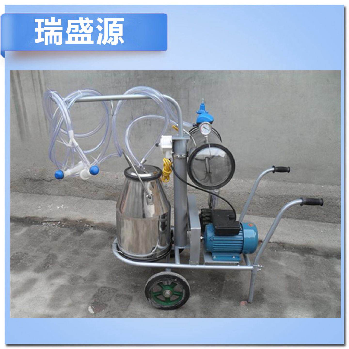 奶羊单双桶不锈钢小型挤奶机吸奶器手推车单双缸真空挤奶机