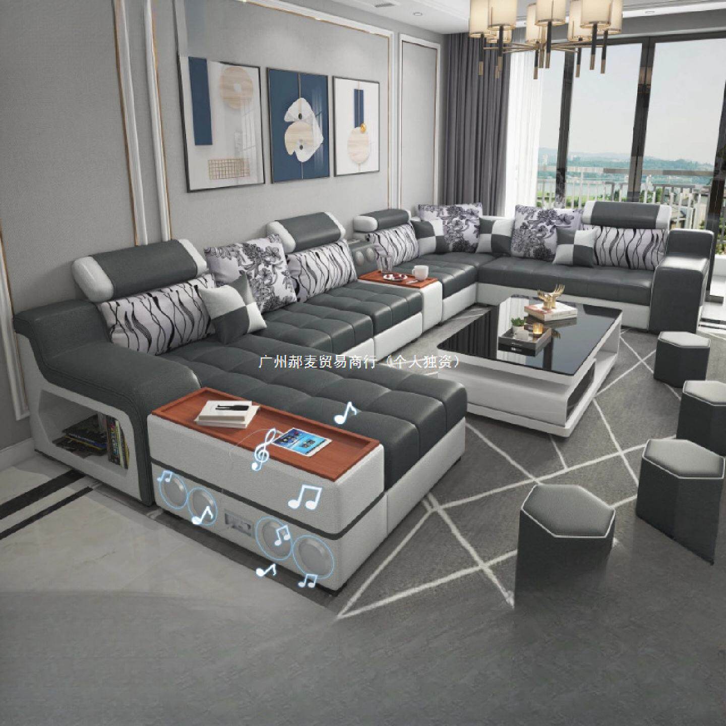 免洗科技布现代简约布艺沙发客厅大小户型可拆洗乳胶转角组合整装