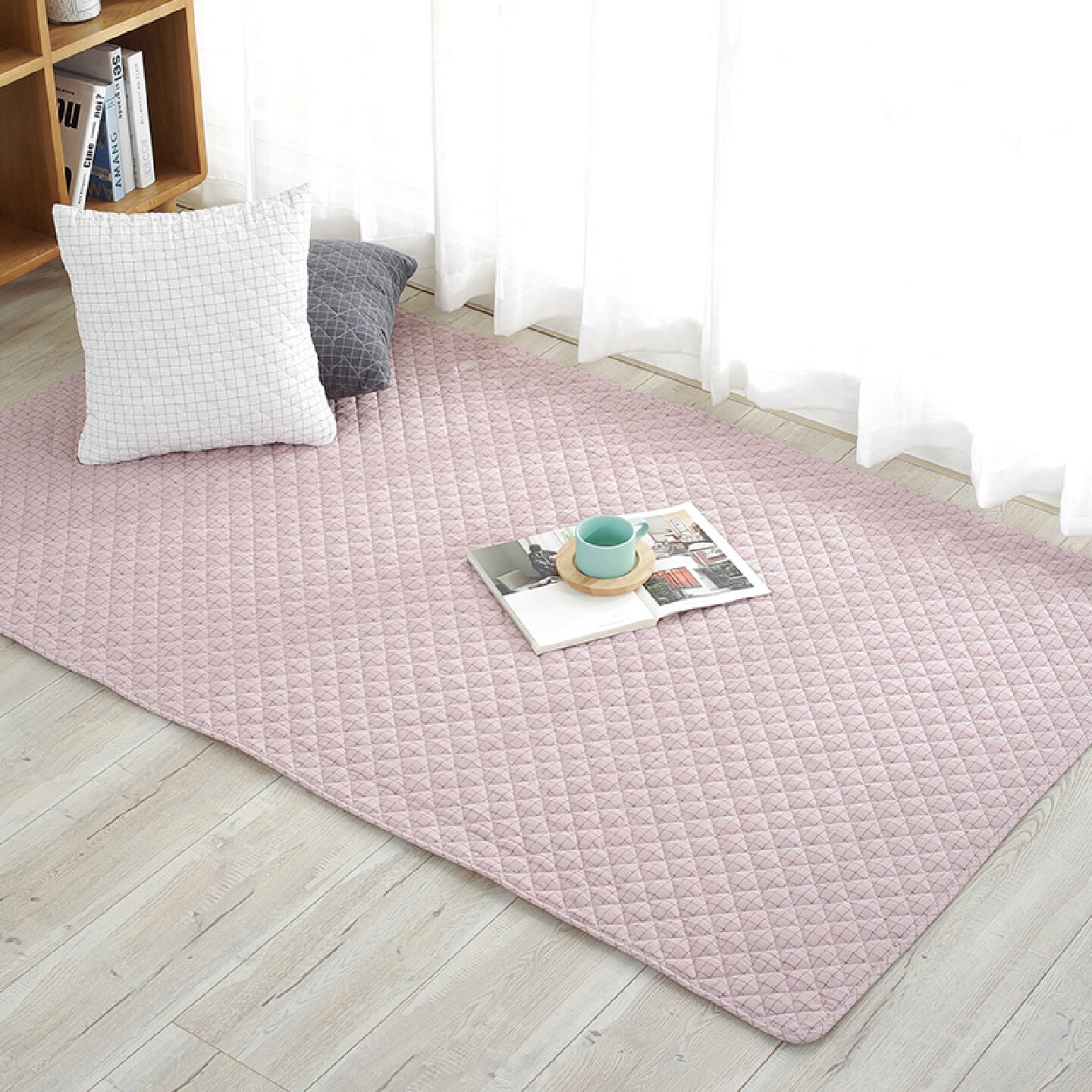 纯棉布艺儿童地垫水洗全棉宝宝爬行垫防滑榻榻米垫子床边垫可机洗