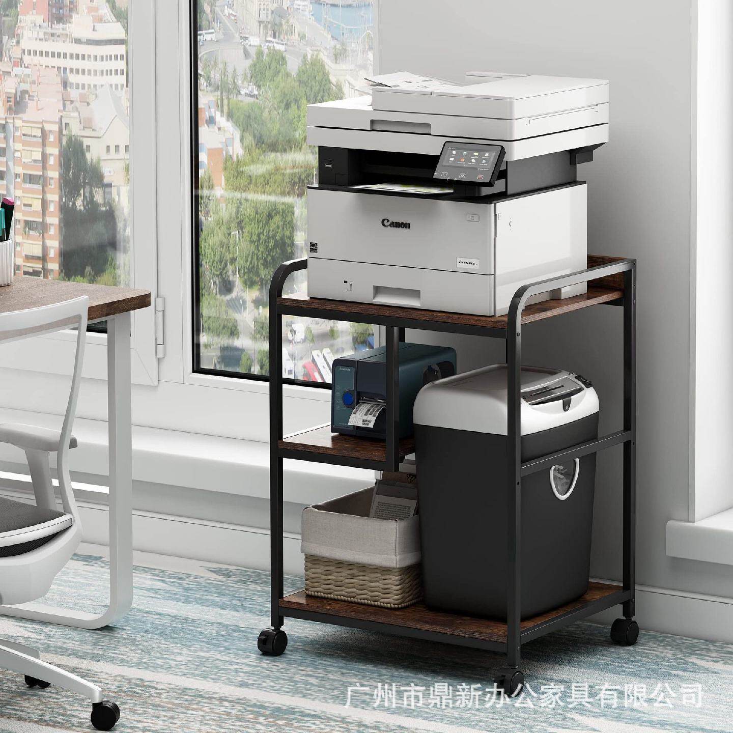 大型打印机支架带轮子的移动打印机桌PC机塔支架主机电脑推车