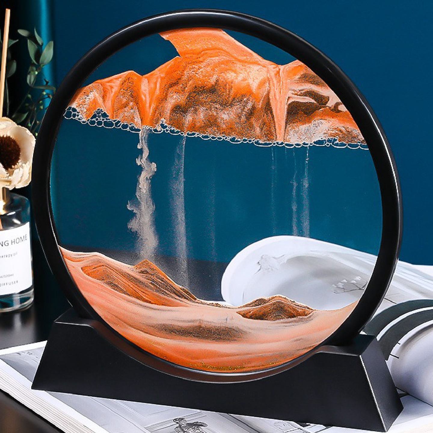 创意3D流沙画摆件液体解压沙漏办公室桌面客厅床头柜装饰毕业礼物