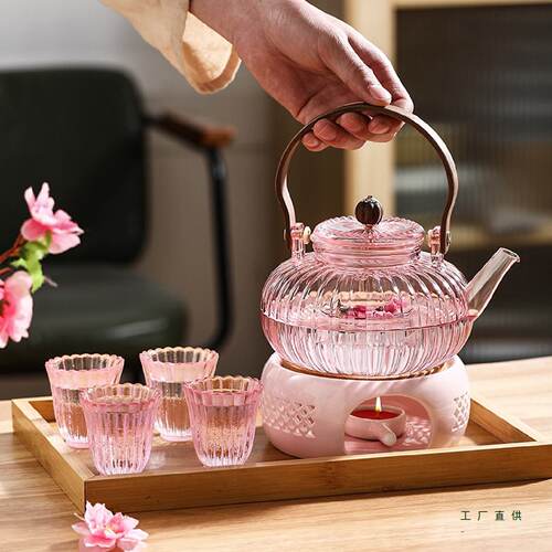 水果花茶壶蜡烛加热煮茶器下午茶养生茶具套装2025新款玻璃泡茶壶