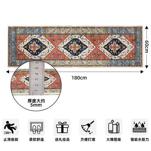 地毯玄关入户地垫家用进门短毛绒t防滑水洗底长条地毯垫