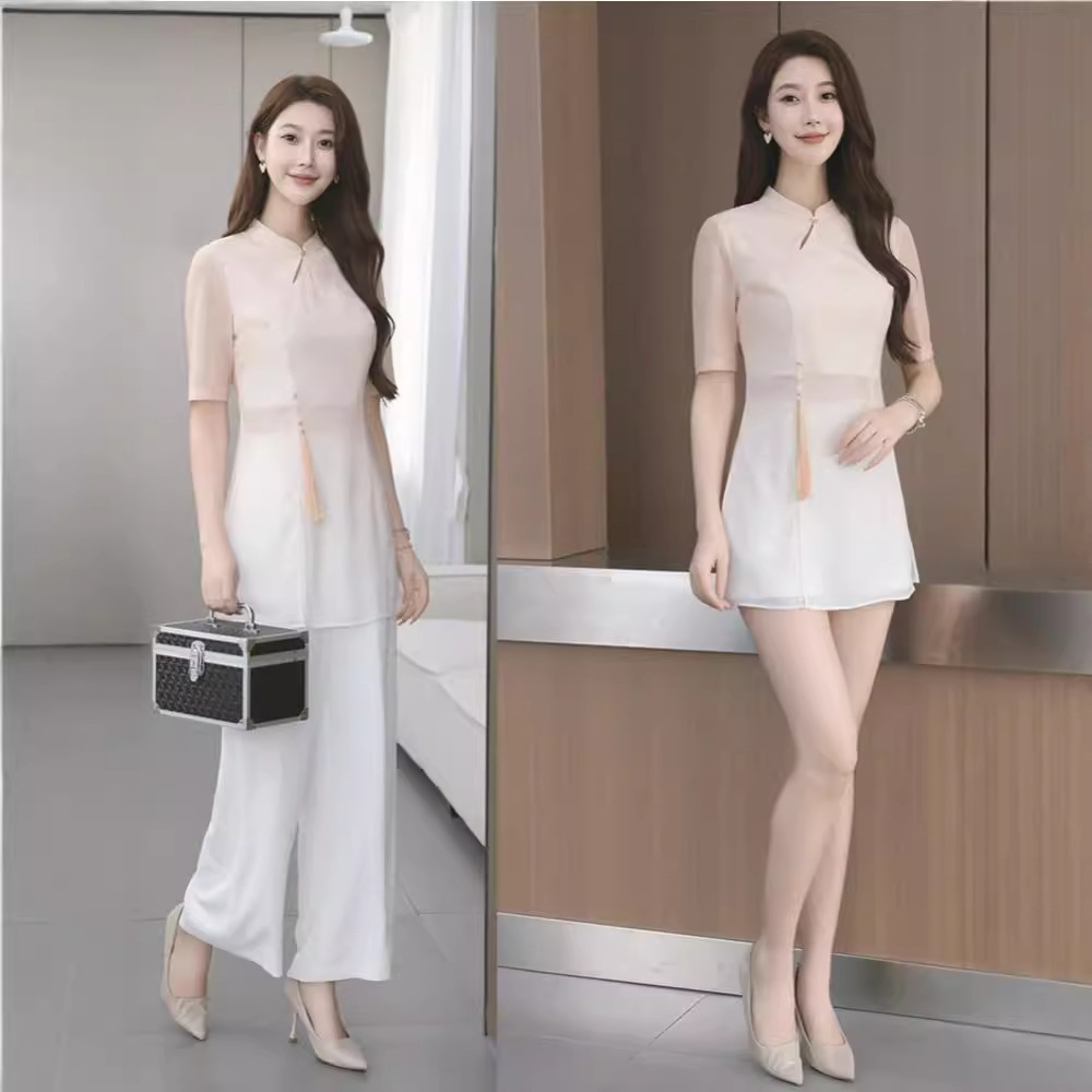 2024夏季新款美容师采耳师制服养生会所技师工作服套装女足疗工衣