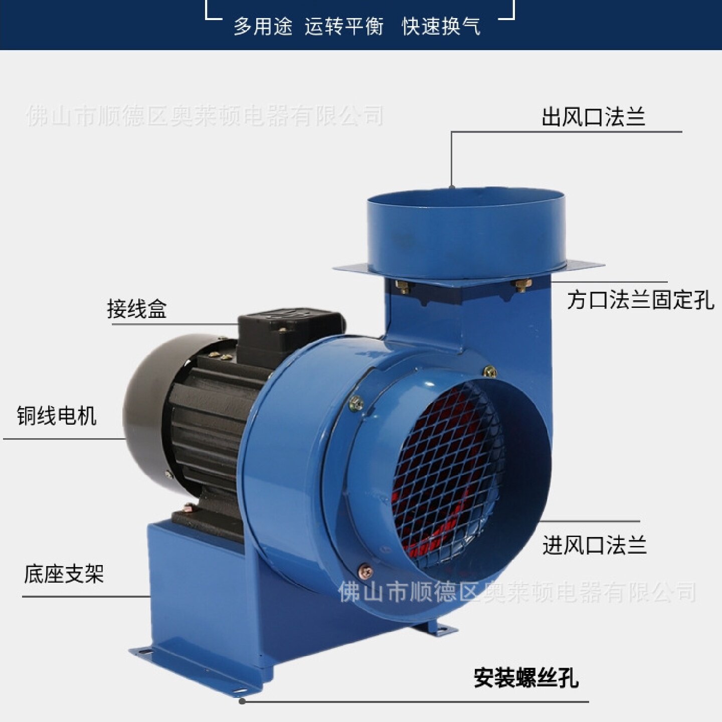 离心风机厨房排油烟专用抽风机管道通风机工业排气220V380V强力