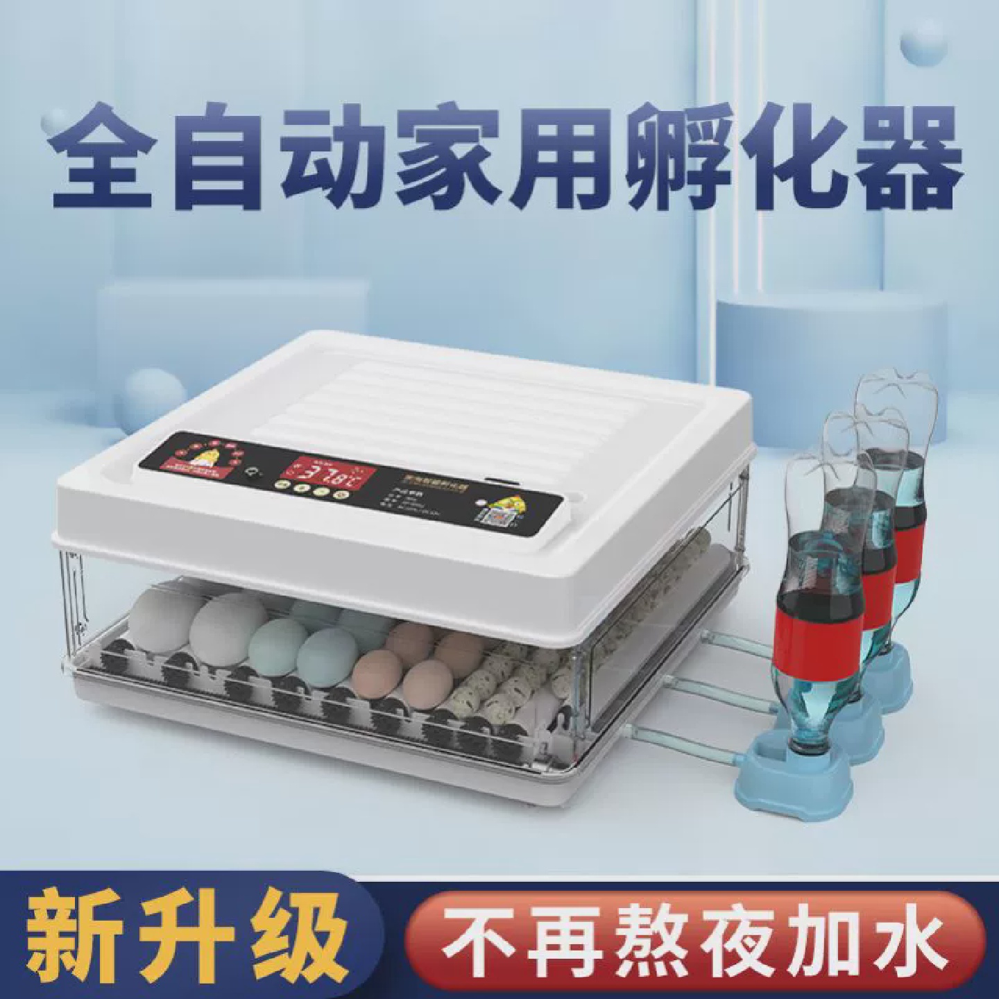 小鸡孵化器小型家用迷你孵化机全自动智能小鸟蛋水床恒温孵蛋器