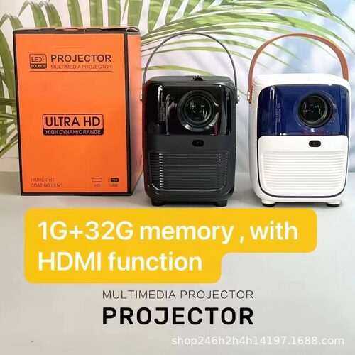 跨境HY300pro投影仪A008便携式家庭投影仪户外4K超高清projector