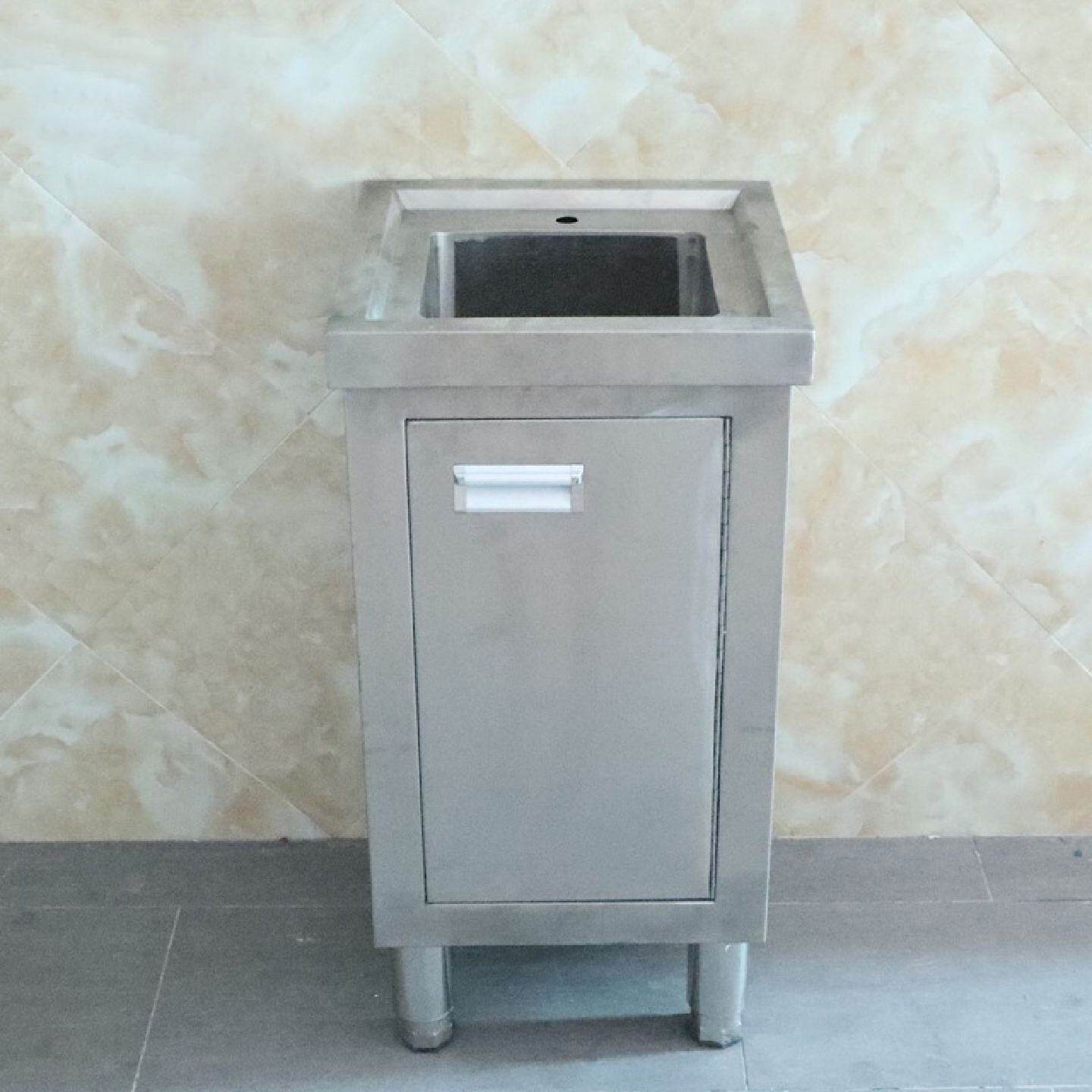 不锈钢单槽洗手水池柜商用酒店厨房洗菜洗碗不锈钢一体水槽柜