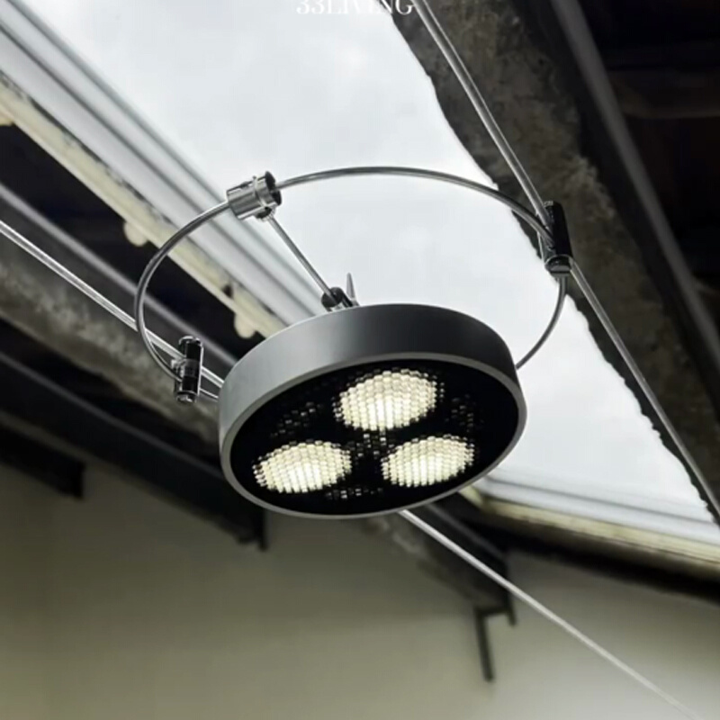 走线灯金属感工业风射灯led 轨道灯拉线灯钢丝钢索灯简约家用暖光