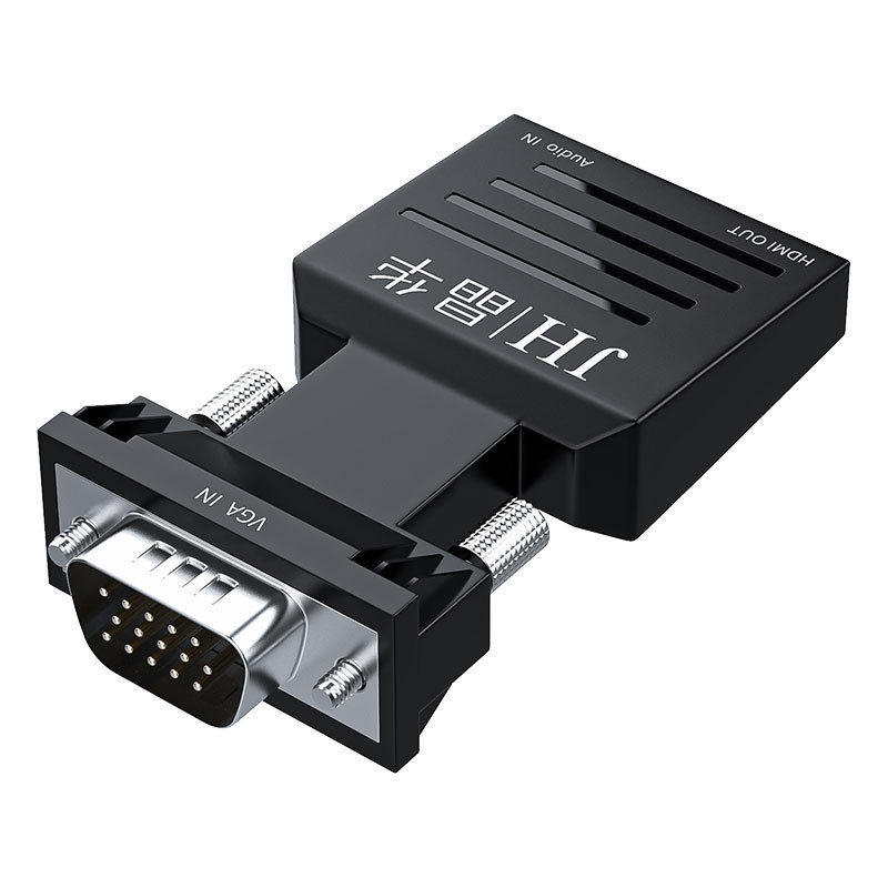 晶华厂家VGA转HDMI转接头带音频口电脑接电视投影仪vgatohdmi