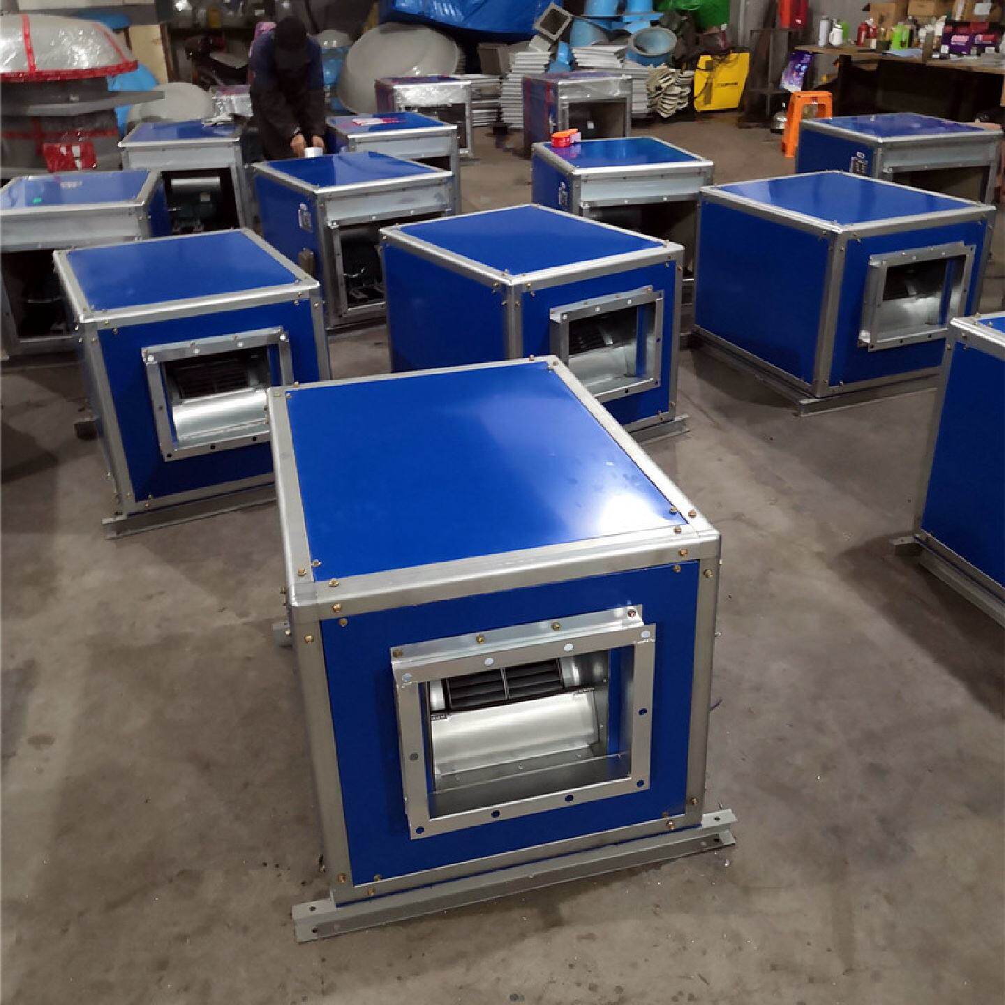 厨房排油烟柜式离心风机箱HTFC-I-122.2KW6280m3/h551pa1100r