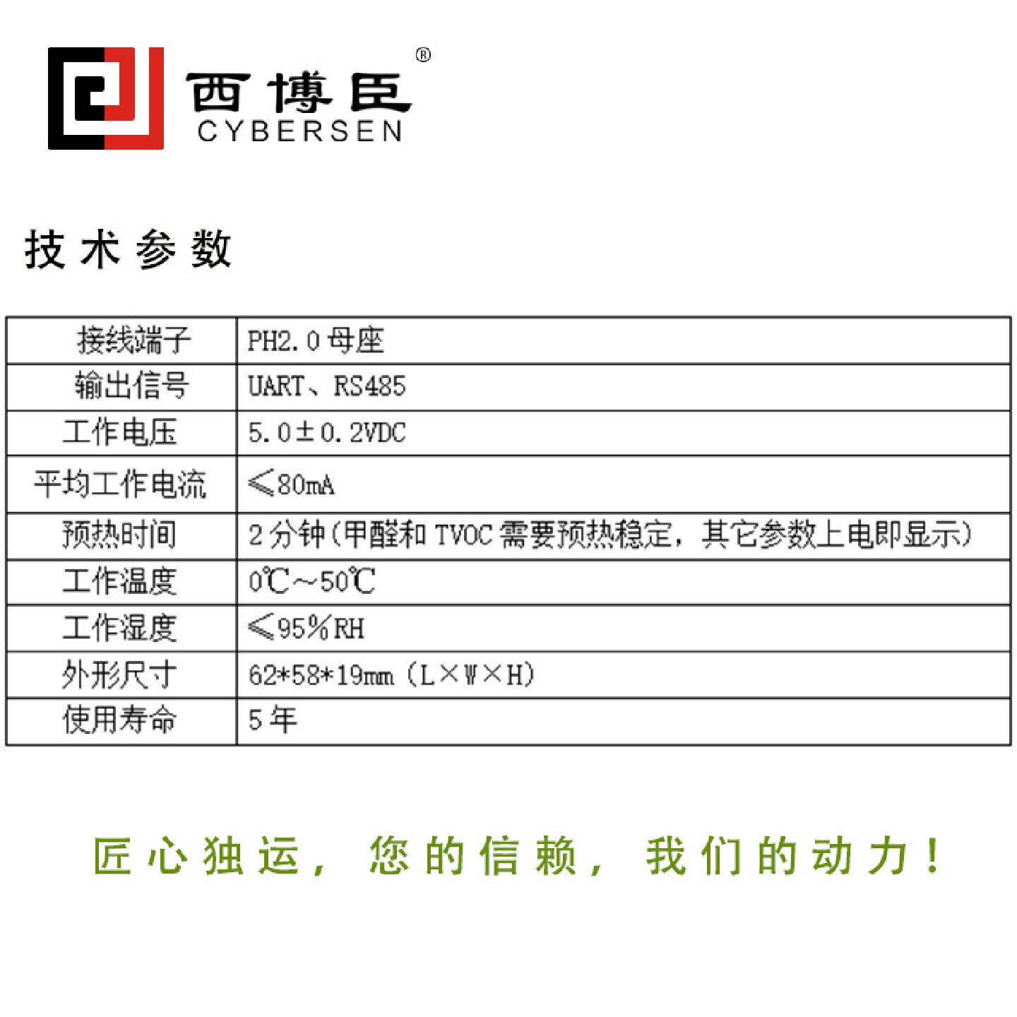 七合一空气质量温湿度传感器485模块CO2PM2.5气体TVOC甲醛净化器