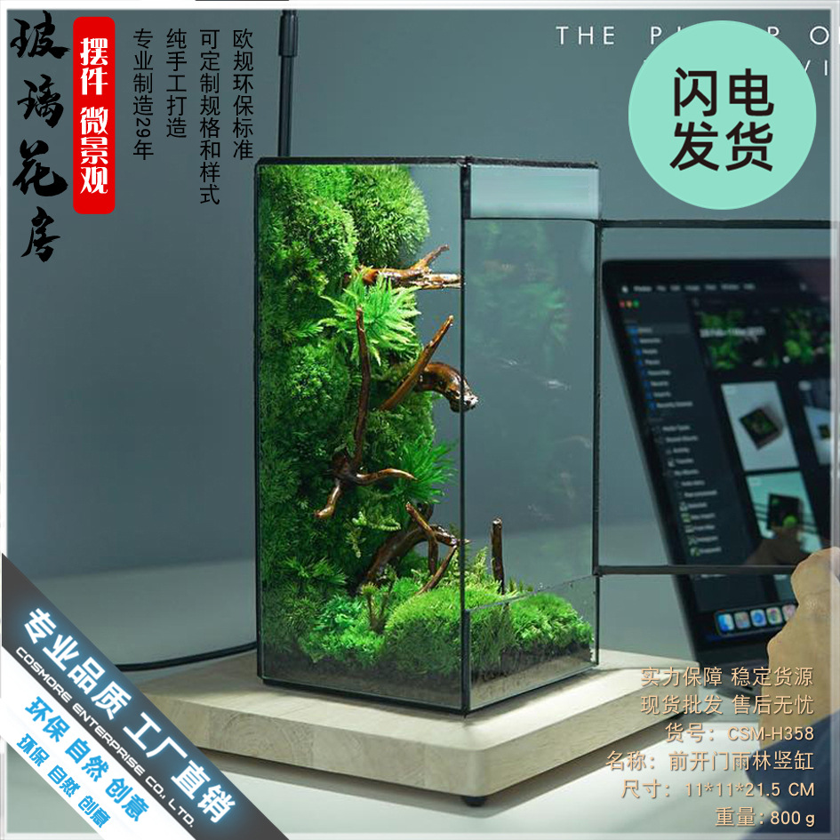 几何玻璃花房小型客厅生态桌面造景缸迷你雨林盒苔藓微景观水草缸