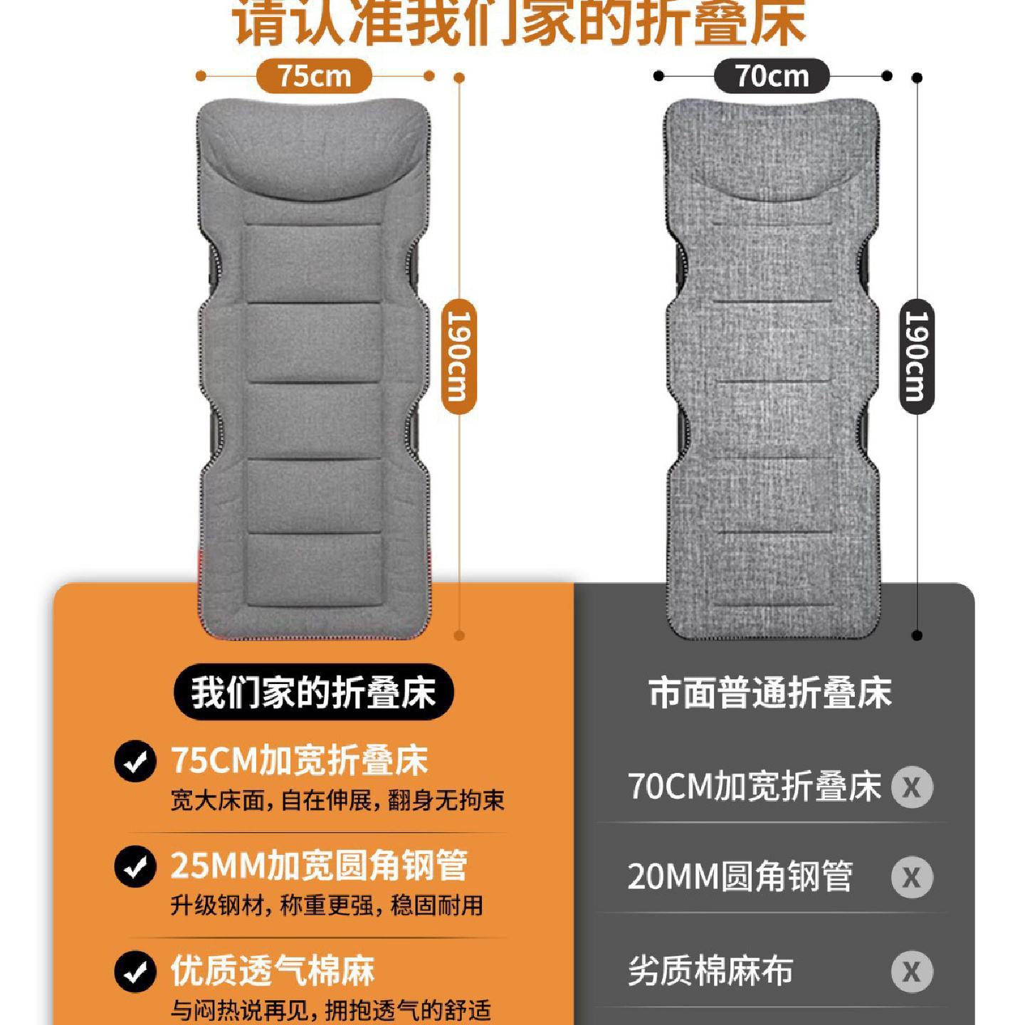 折叠床办公室单人床午休躺椅家用简易便携行军床成人小床午睡金属