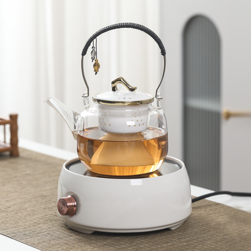 贝彩烧玻璃煮茶壶套装电陶炉花茶器家用茶具烧水炉养生蒸水泡茶炉