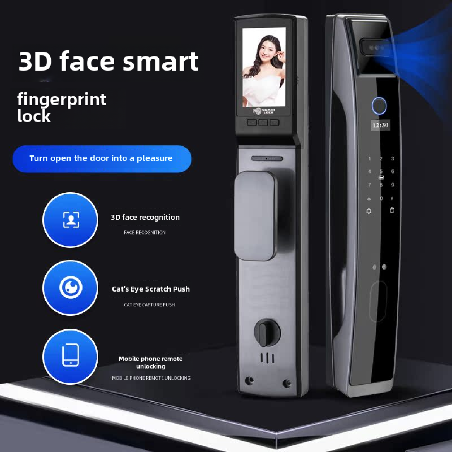 全自动指纹锁防盗门家用密码锁3d人脸识别智能门锁电子锁十大品牌