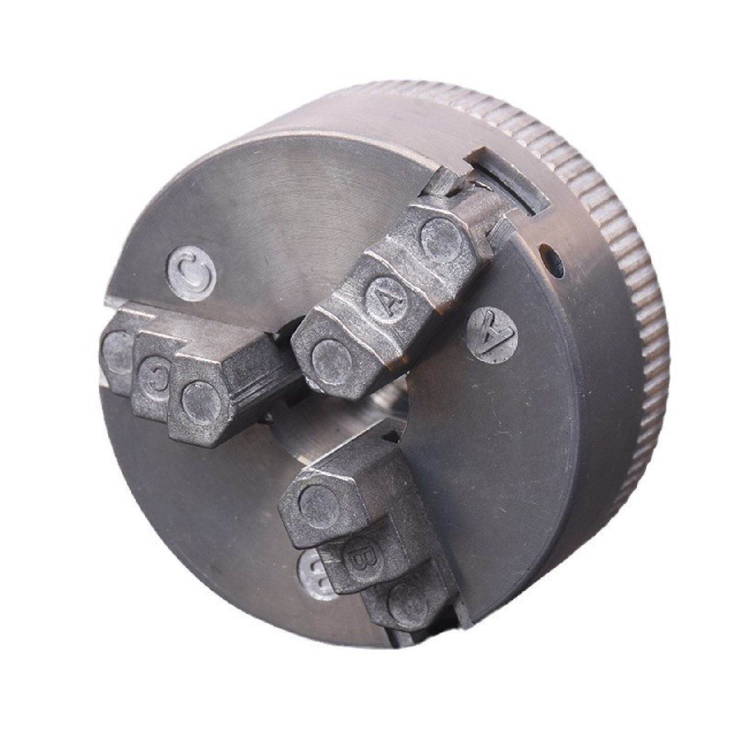 微型车床台磨机五金工具手动三爪卡盘自定心卡盘夹具三爪夹头50mm