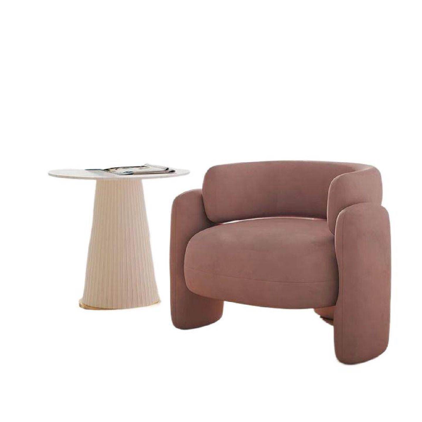 奶油单人沙发椅套装懒人轻奢单椅组合院休息区接待会客桌椅