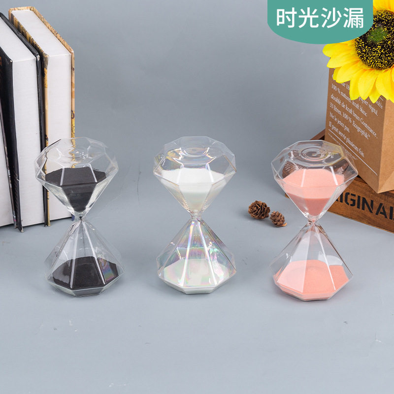钻石型计时沙漏情人节礼物家居摆件毕业节日生日商务旅游礼品