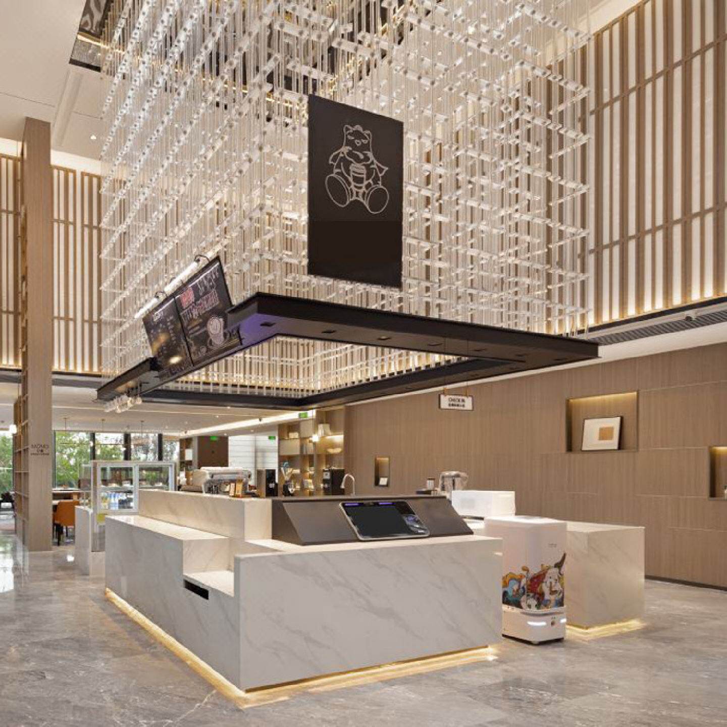 大型方形工程灯铁艺亚克力吊灯酒店餐厅前台区域异形造型灯具定做