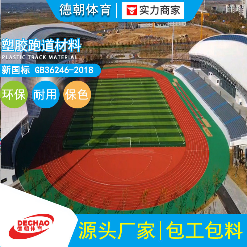 源头厂家供应塑胶跑道学校体育馆13mm透气混合全塑型彩色EPDM材料