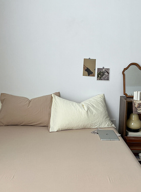 单件水洗棉床单床笠1.8m床罩床套三件套席梦思床垫W防尘保护全包