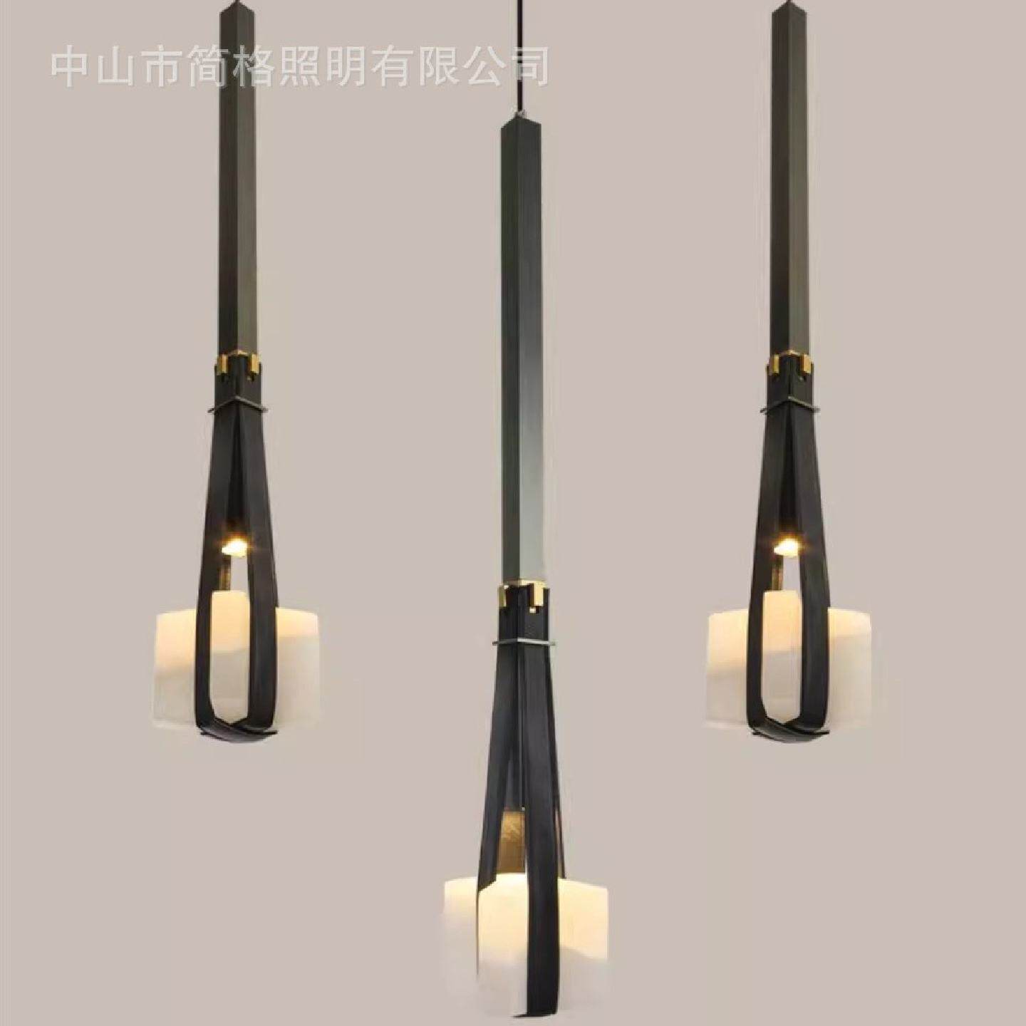 设计师餐厅侘寂风卧室床头小吊灯北欧现代吧台书房民宿仿云石吊灯