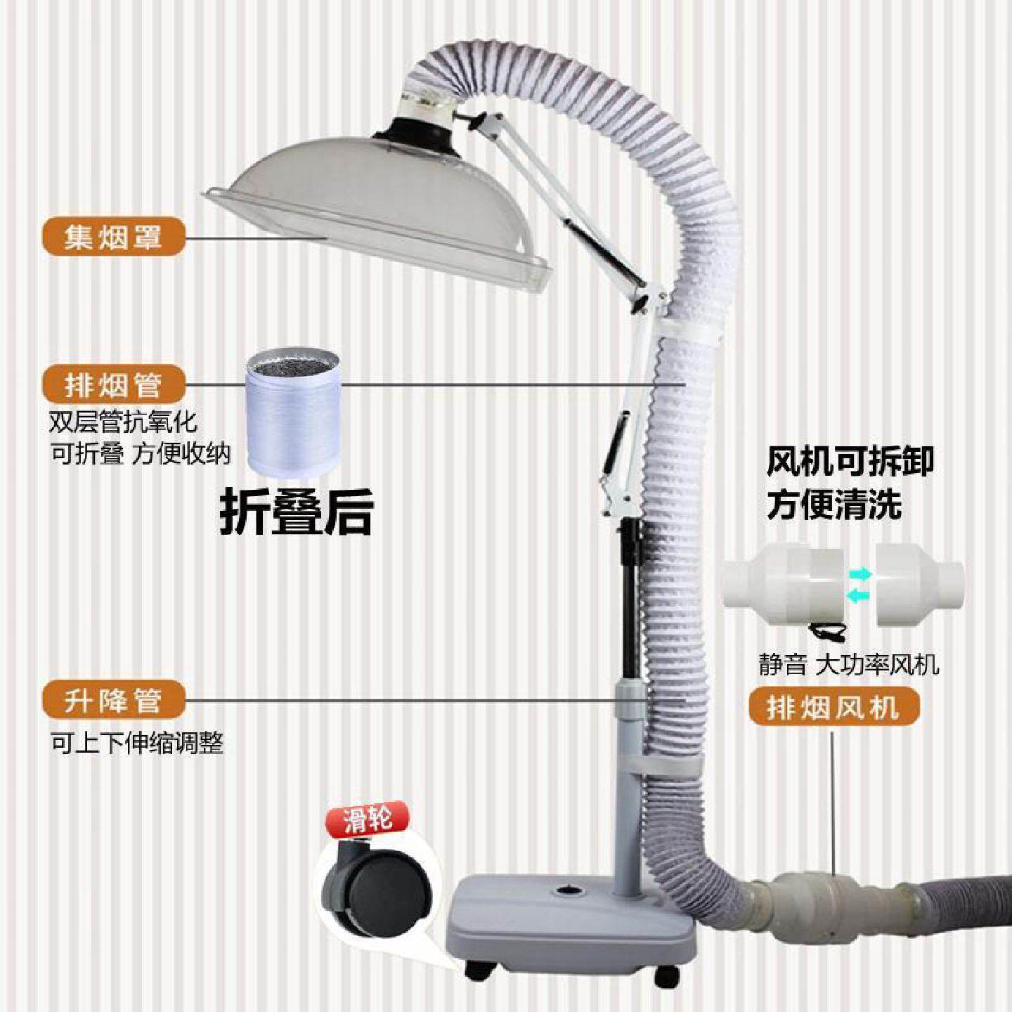 艾灸排烟系统室内吸烟神器家用烟雾小型抽烟机支架静音艾灸排烟机